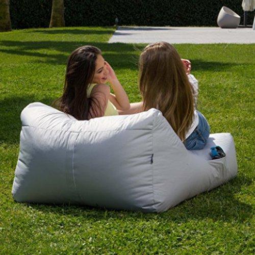 Pouf Poltrona Doppia Gaia in tessuto Samba per esterno e per interno dim 100x120 cm