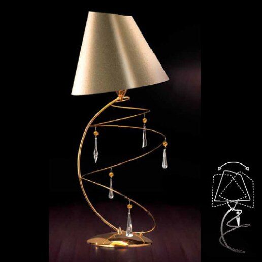 Vertigo 0460/lg ecopelle rosso (oro 24 carati) - Lampada da tavolo - PATRIZIA VOLPATO