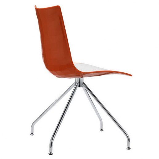 Zebra Bicolore (trespolo) Sedia Design Scab Design - Bianco + Arancio