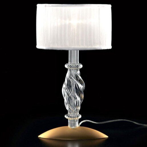 Intrecci 1250/lg murano trasparente (argento satinato) - Lampada da tavolo - PATRIZIA VOLPATO