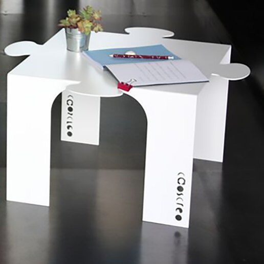 Puzzle table out Bianco - Tavolino da parete - CAOSCREO