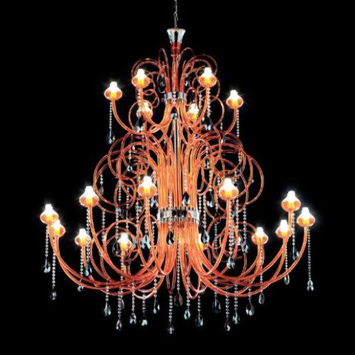 Intrecci 2082/12 murano cristallo colorato (oro opaco) - Lampadario classico - PATRIZIA VOLPATO