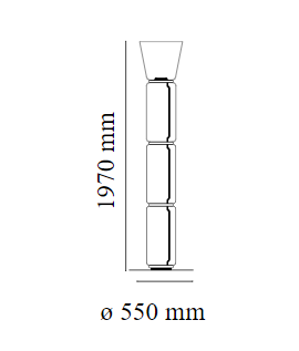 Noctambule Floor High Cylinder Cone Small Base - Lampada da terra - Flos