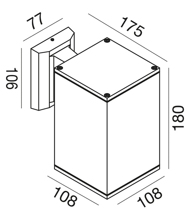 Amon - Applique quadrata media - GEA LUCE