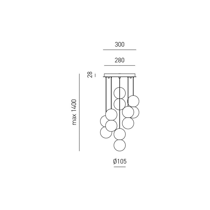 Sfera - Lampadario a 6 sospensioni - GEA LUCE