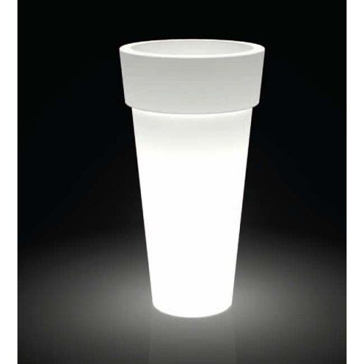 Kit 'Messapico liscio 130' + 'kit illuminazione' - Vaso per esterno design - KLORIS VASI D'ARREDO