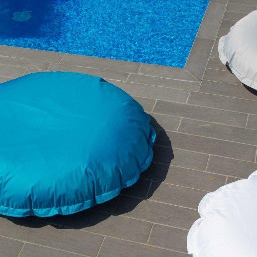 Pouf Cuscino Rotondo Macarons in tessuto Samba per esterno e per interno diam: 135 cm x  H: 35cm