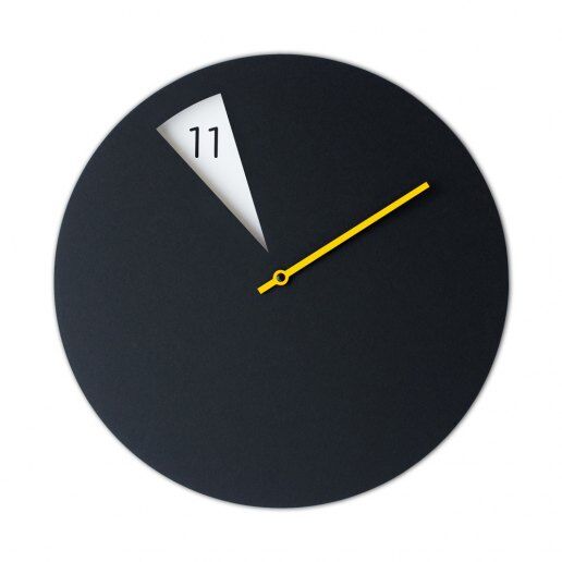 FreakishCLOCK Black/Yellow (Nero/Giallo) - Orologio da parete - Sabrina Fossi Design