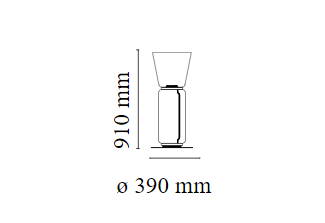 Noctambule Floor High Cylinder Cone Small Base - Lampada da terra - Flos