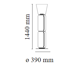 Noctambule Floor High Cylinder Cone Small Base - Lampada da terra - Flos