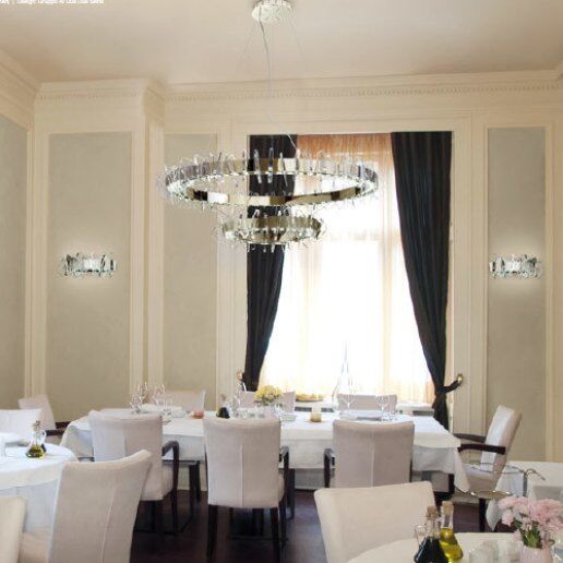 0831/s120+60 metacrilato trasparentee (oro 24 carati) - Lampadario, Sospensione - PATRIZIA VOLPATO