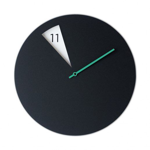 FreakishCLOCK Black/Greenish (Nero/Verde) - Orologio da parete - Sabrina Fossi Design