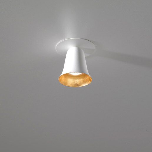 Cloche esterno bianco opaco/ interno foglia oro - Faretto inc - NOIDESIGN