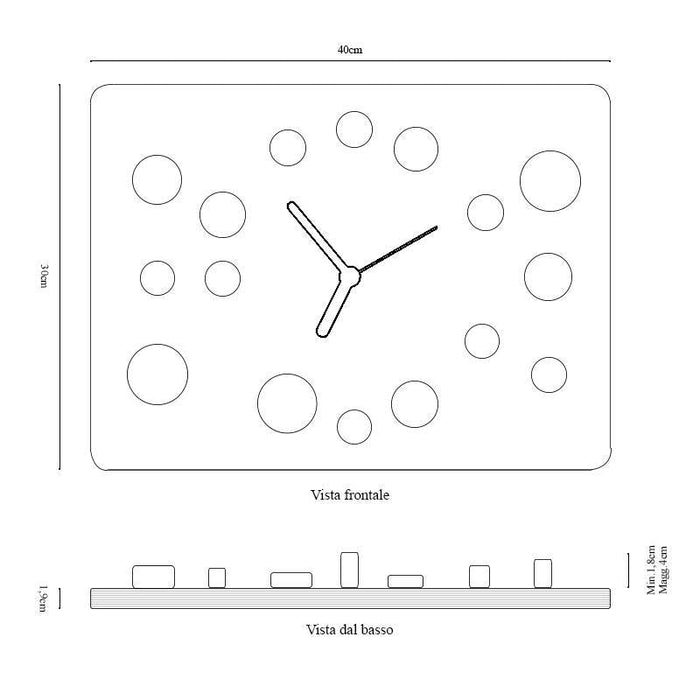 Pitto - Orologio da parete in legno