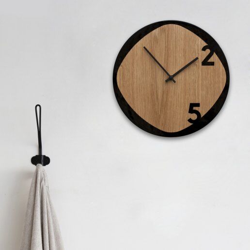 Clock25 - Wood & Black - Orologi da parete - Sabrina Fossi Design