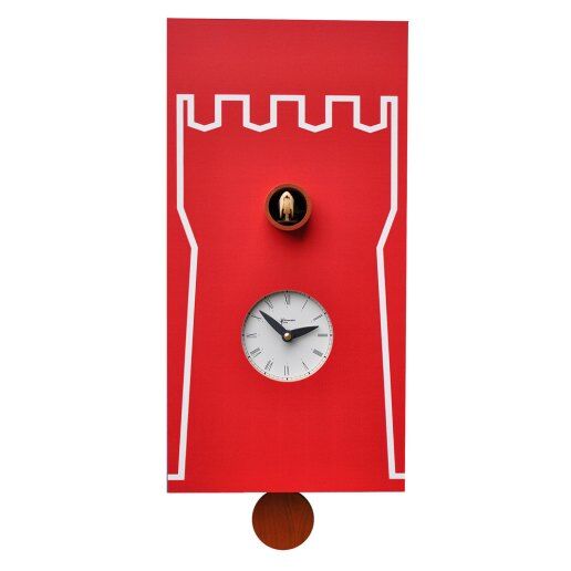 Orologio A Cucù Moderno Con Quadrante Rosso - Bianco E Nero, Decorazione Parete Originale - Foto 3