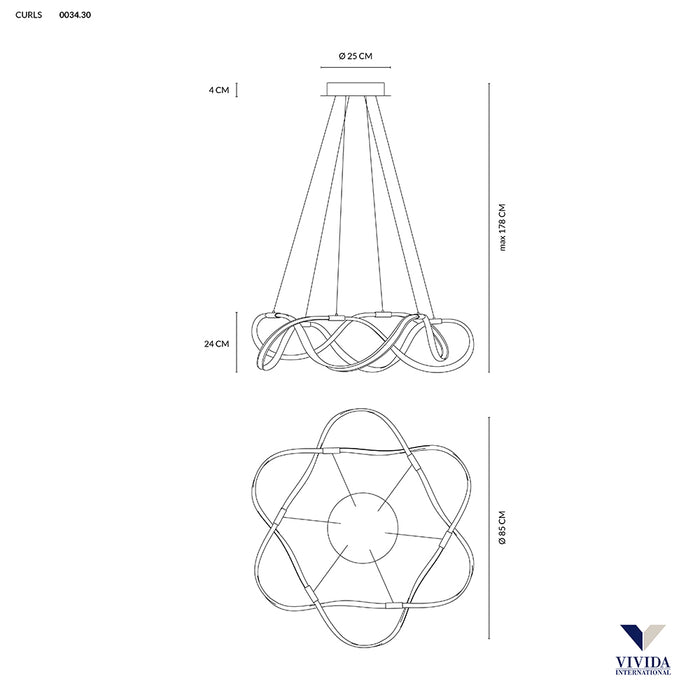 Curls - lampada a sospensione - VIVIDA INTERNATIONAL