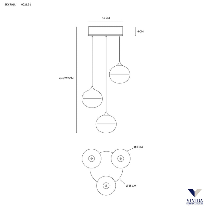 Sky Falls Lens - lampadario a sospensione - VIVIDA INTERNATIONAL