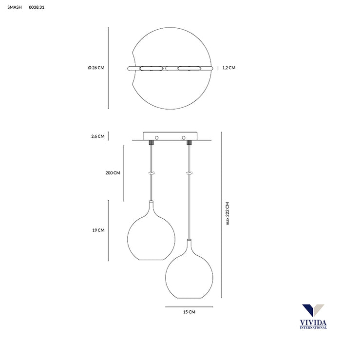 Smash - lampadario a sospensione - VIVIDA INTERNATIONAL