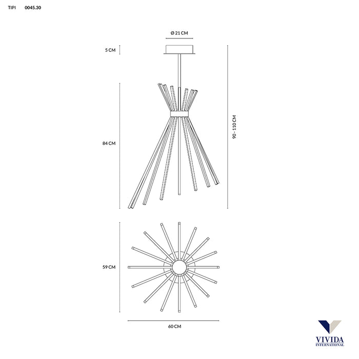 Tipi - lampada a sospensione - VIVIDA INTERNATIONAL