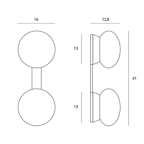 Fuji - Lampada da parete/soffitto 2 luci - MILOOX