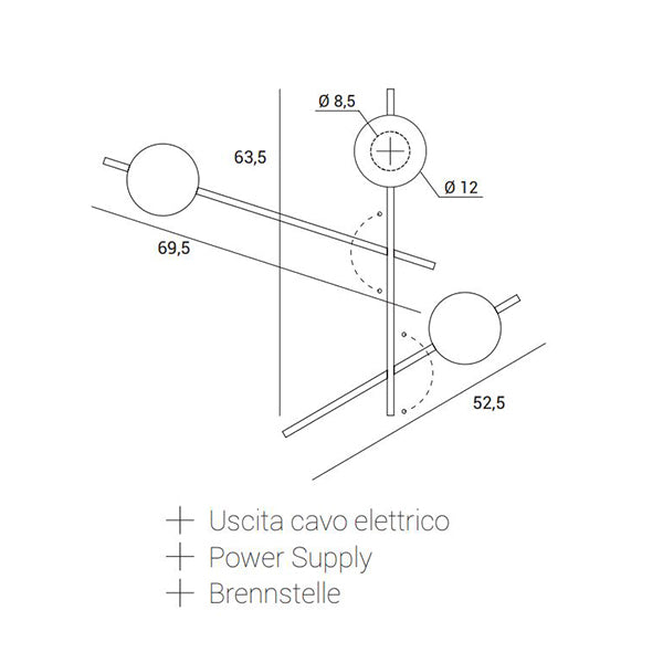 Mikado - Lampada trasparente da parete/soffitto 3 luci - MILOOX