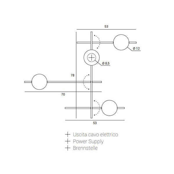 Mikado - Lampada trasparente da parete/soffitto 4 luci - MILOOX