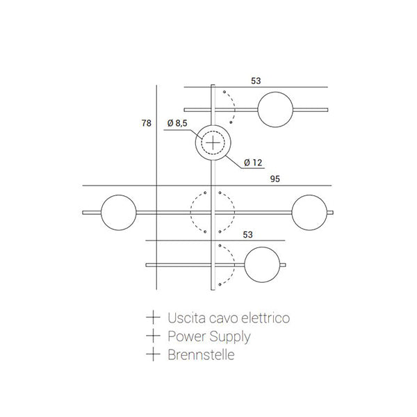 Mikado - Lampada trasparente da parete/soffitto 5 luci - MILOOX