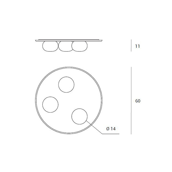 Pot - Lampada a parete/soffitto 3 luci - MILOOX