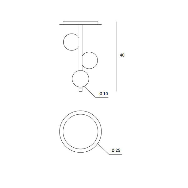 Pomì - Lampada da soffitto 3 luci - MILOOX