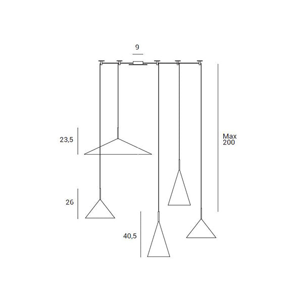 Samoi - Lampadario a sospensione 5 luci - MILOOX